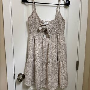 Le Lis Cream and Brown Kids Dress